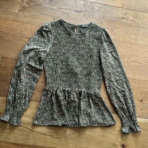 Floral Long sleeve scrunch blouse